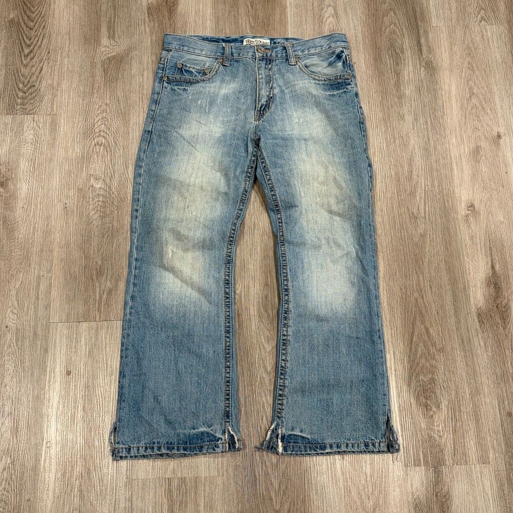 Vintage 00s Y2K Aeropostale Driggs Slim Boot Men's Size 36x29 Blue Denim